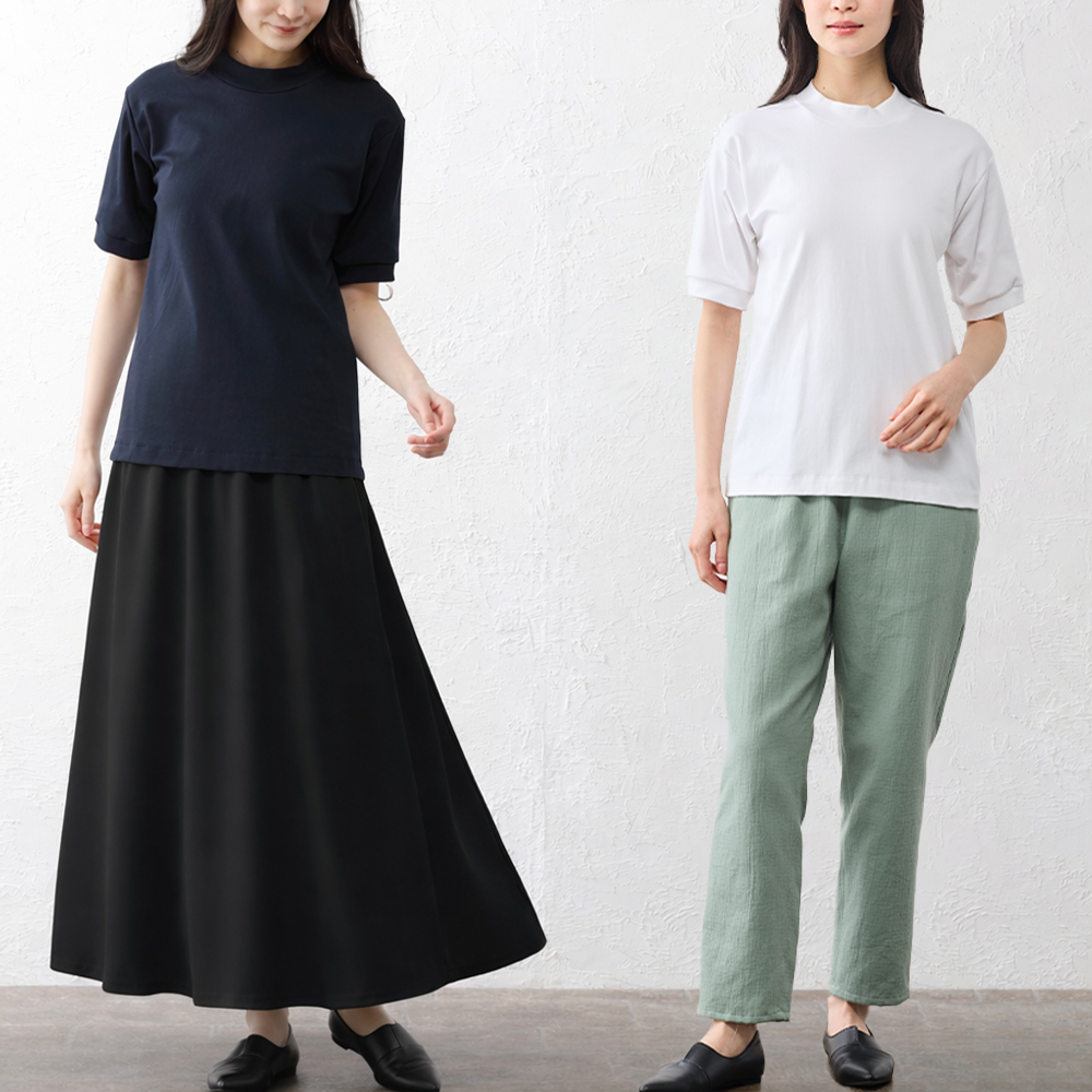 モックネックカットソー