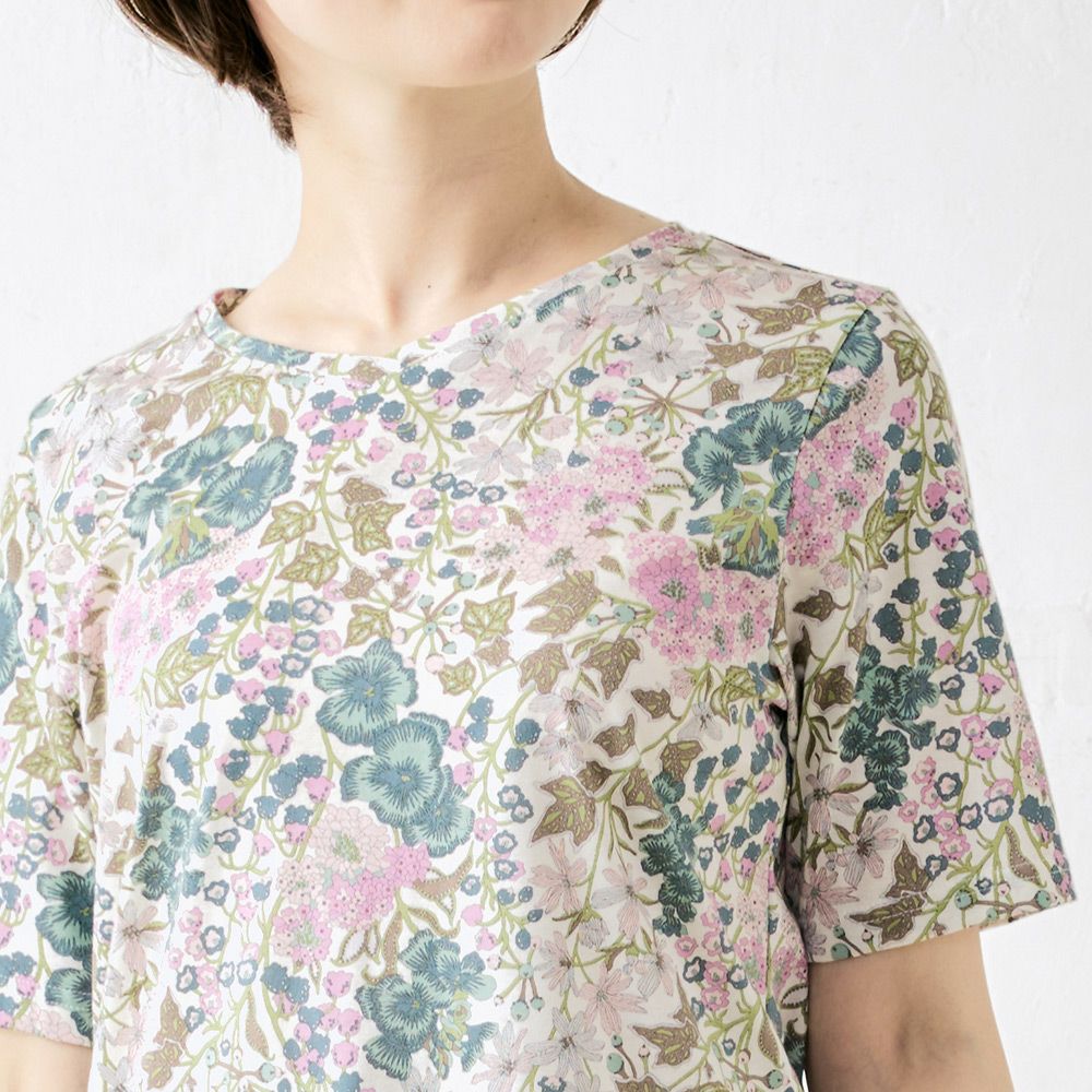 リバティ　カットソー LIBERTYプリントショート丈カットソー（EDENHAM）(カットソー・T