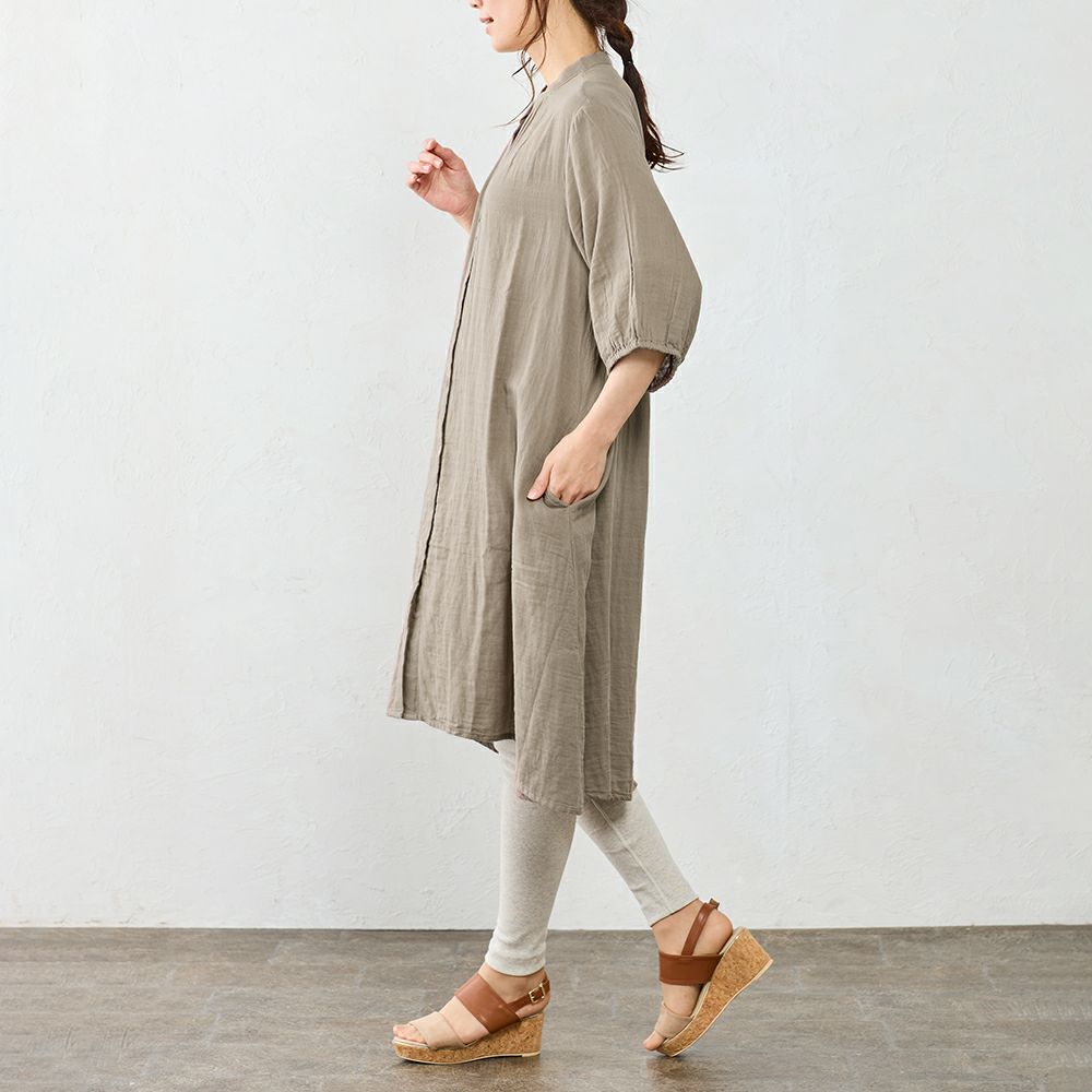 セザンヌ オーガニック綿混紡 スリット入 ミディ ワンピース SEZANE(セザンヌ) ワンピース・オールインワン(レディース) 2