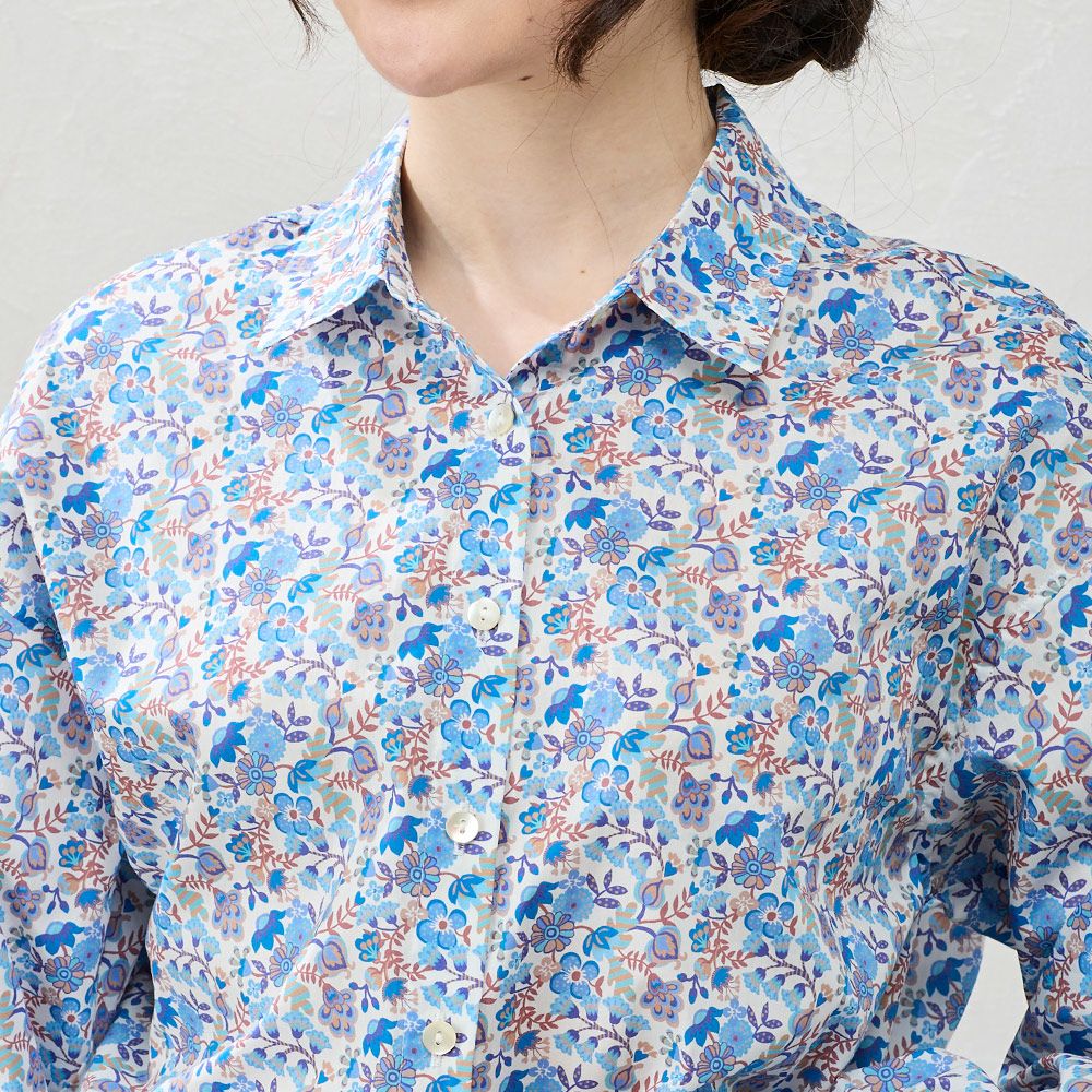 リバティ タナローン／定価2万円 ゆったりサイズ 長袖襟付きシャツ 花柄ブラウス 楽天市場】リバティ LIBERTY シャツ衿 日本製 花柄 フラワー